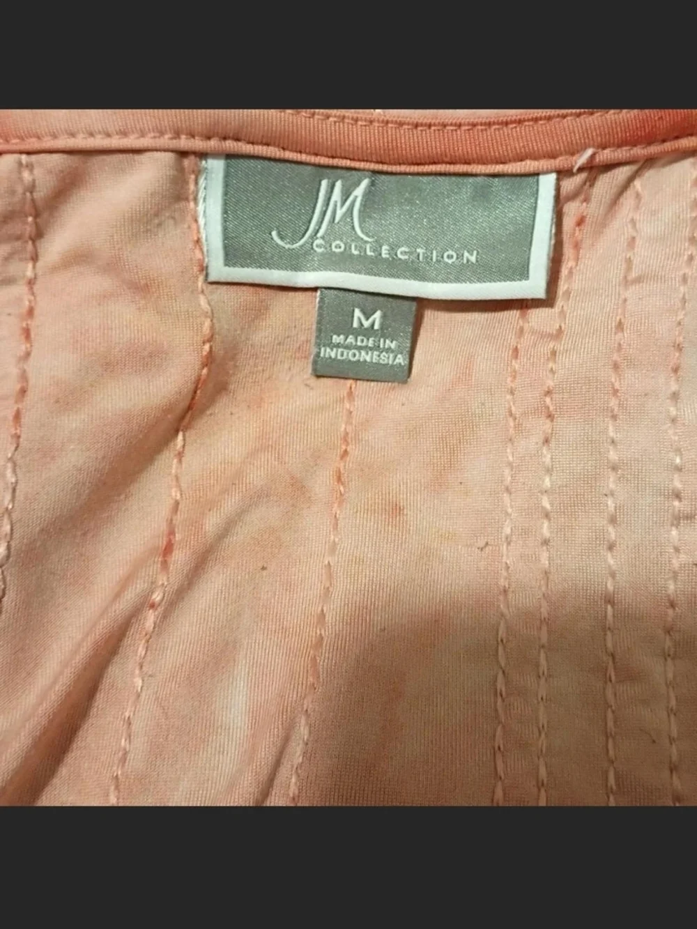 Y2K JM Collections women's M tie dye style peach color embroidered Sequin Top - Picture 8 of 8